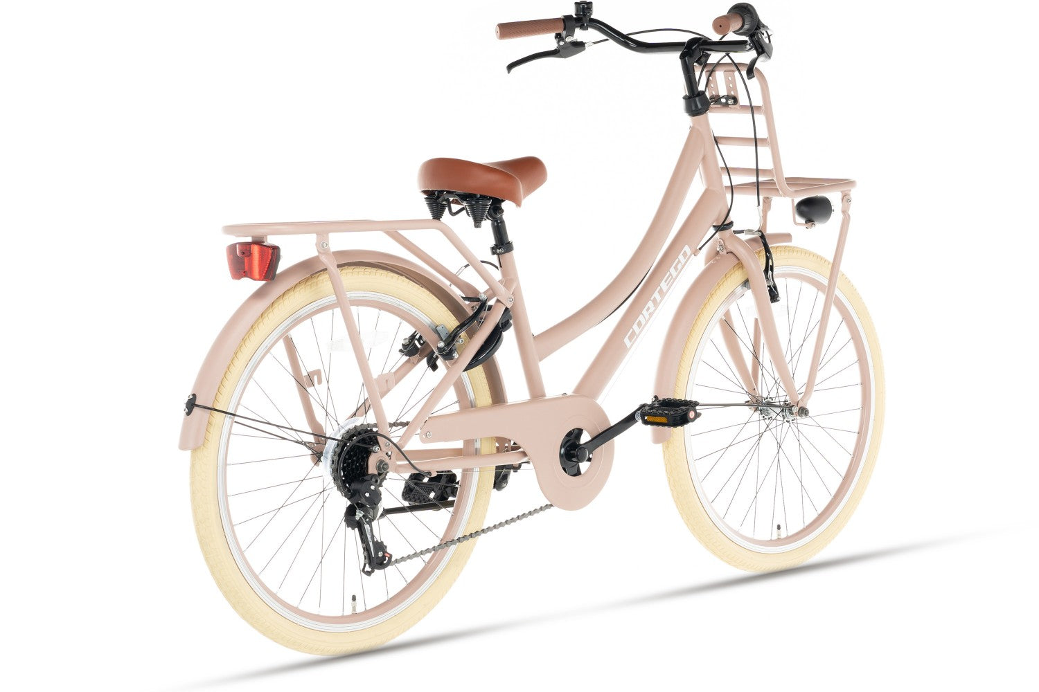 Cortego Transporter Mädchenfahrrad 24 Zoll – 7 Gänge – Lachs