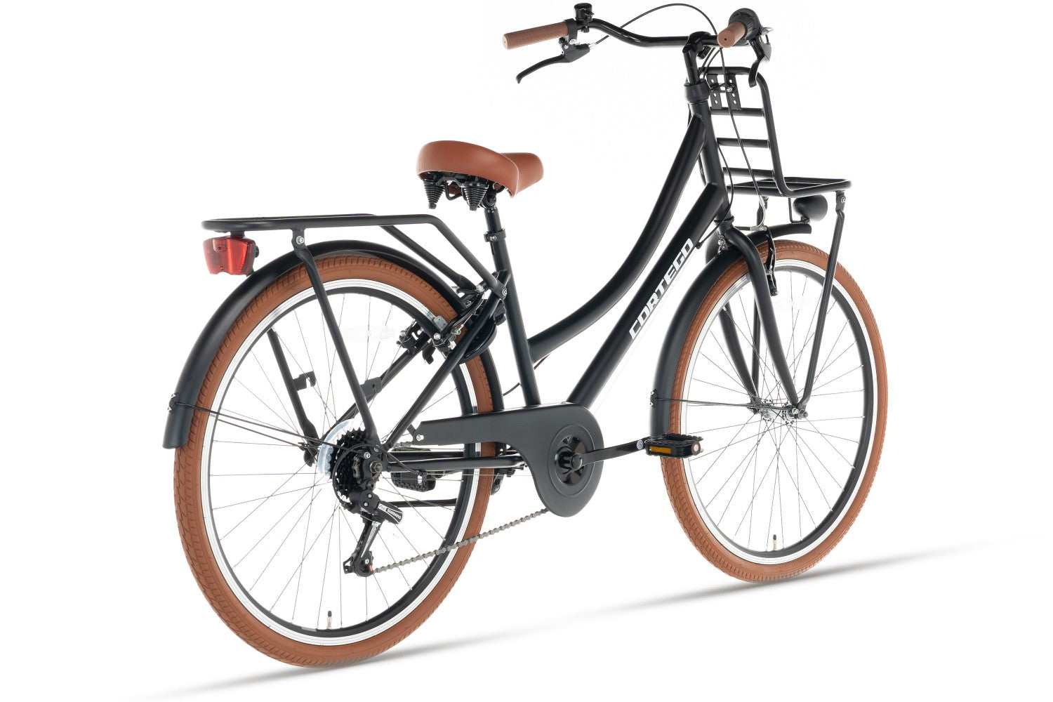 Cortego Transporter Mädchenfahrrad 24 Zoll – 7 Gänge – Schwarz