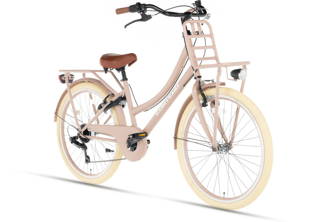 Cortego Transporter Mädchenfahrrad 24 Zoll – 7 Gänge – Lachs